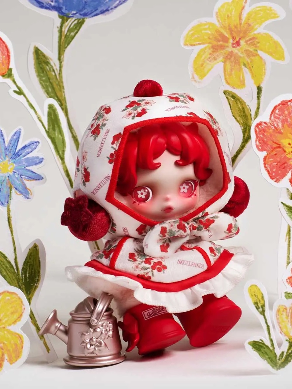 Skullpanda Amid Flowers Red Kids Costume Doll by Pop Mart